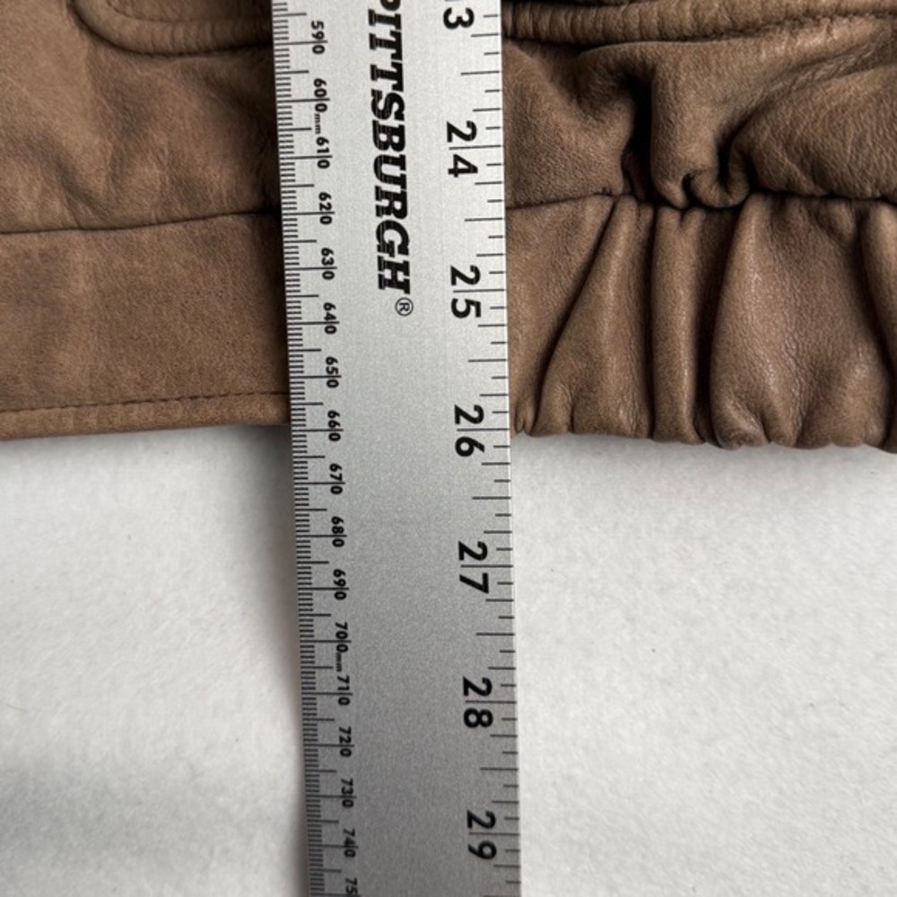 Roundtree & Yorke Mens XL Brown Leather Bomber Jacket Full Zip Aviator Coat - Picture 6 of 6